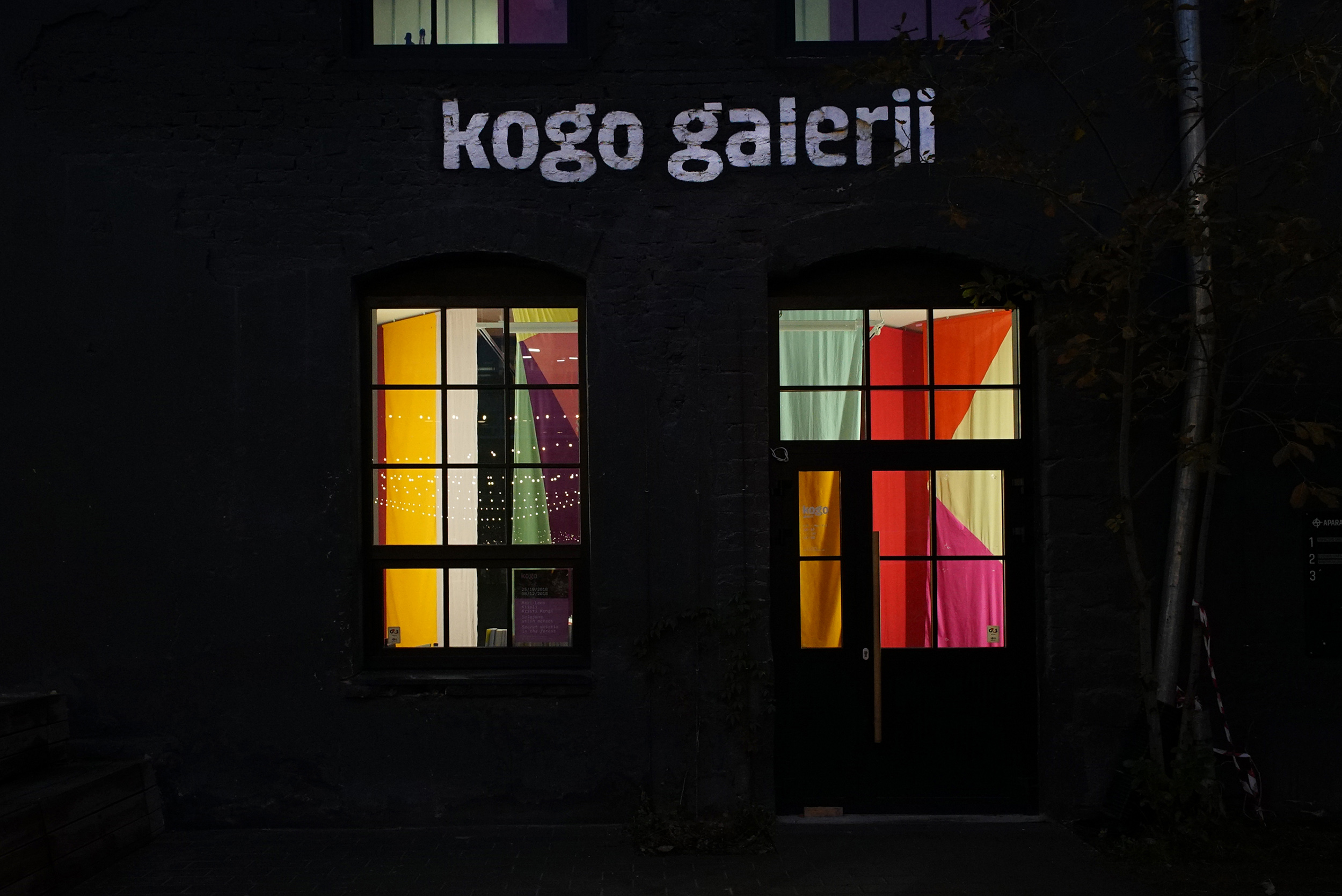 Exhibition view: Kristi Kongi. Secret Whistle iI the Forest. Kogo Gallery, Tartu, 2018.